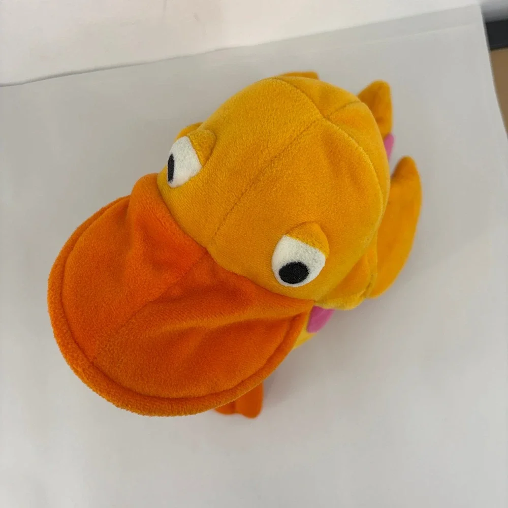 Gymboree Orange Pink Polka Dot Duck Plush Hand Puppet Vintage Toy Y2K